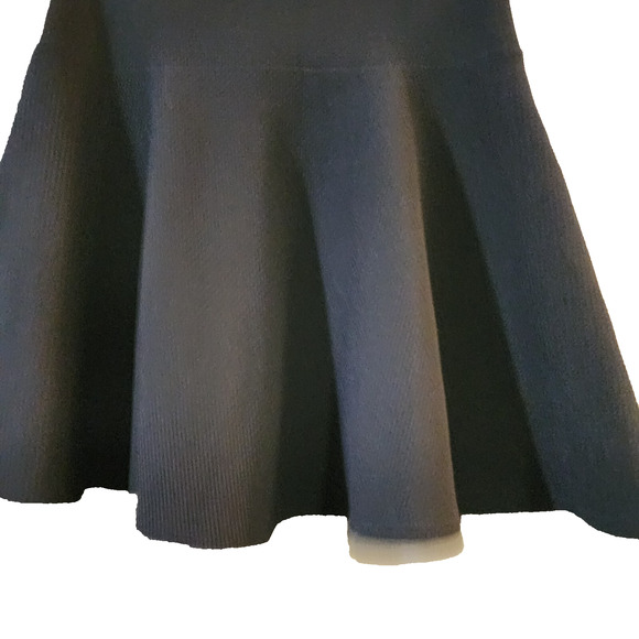 Forever 21 Womens Woven Knit Skater Skirt Size S Jrs Black Side Zip - Picture 5 of 10